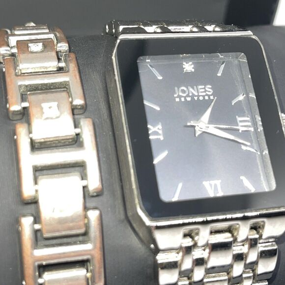 Jones NY Stainless Steel Men's Watch Bracelet (2 Piece Set)Sleek Stylish Fashion - Picture 8 of 16